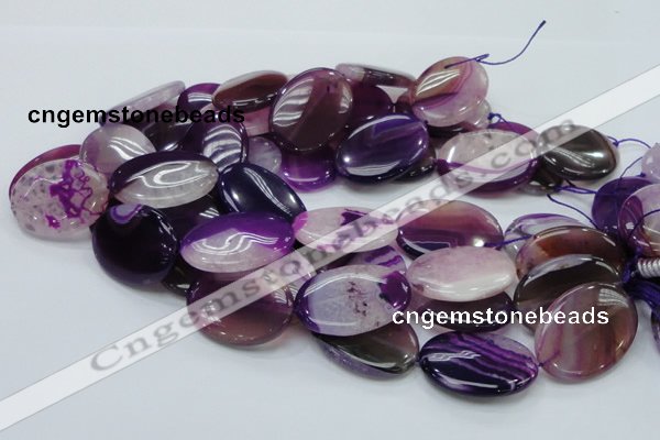 CAG202 15.5 inches 25*35mm oval purple agate gemstone beads