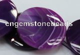 CAG204 15.5 inches 40mm faceted coin purple agate gemstone beads