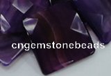 CAG207 15.5 inches 30*30mm faceted square purple agate beads