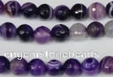 CAG2096 15.5 inches 10mm faceted round purple line agate beads