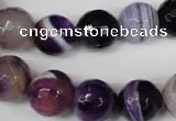 CAG2098 15.5 inches 14mm faceted round purple line agate beads