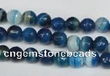 CAG2103 15.5 inches 6mm faceted round blue line agate beads