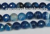 CAG2104 15.5 inches 8mm faceted round blue line agate beads