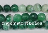 CAG2114 15.5 inches 10mm faceted round green line agate beads