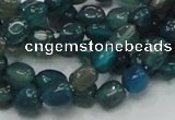 CAG212 15.5 inches 6*8mm freeform blue agate gemstone beads