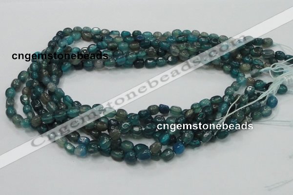 CAG212 15.5 inches 6*8mm freeform blue agate gemstone beads