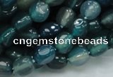 CAG213 15.5 inches 8*10mm freeform blue agate gemstone beads