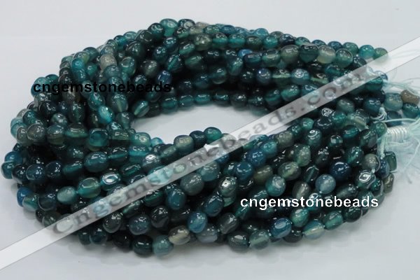 CAG213 15.5 inches 8*10mm freeform blue agate gemstone beads