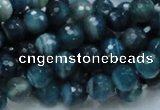 CAG214 15.5 inches 8mm faceted round blue agate gemstone beads