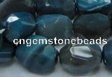 CAG217 15.5 inches 15*20mm faceted nugget blue agate gemstone beads