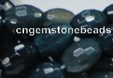 CAG219 15.5 inches 13*18mm faceted rice blue agate gemstone beads