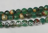 CAG2221 15.5 inches 6mm faceted round fire crackle agate beads