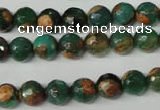 CAG2222 15.5 inches 8mm faceted round fire crackle agate beads