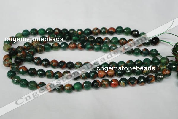 CAG2223 15.5 inches 10mm faceted round fire crackle agate beads