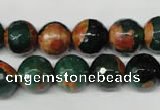 CAG2224 15.5 inches 12mm faceted round fire crackle agate beads