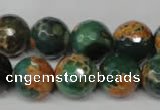 CAG2226 15.5 inches 16mm faceted round fire crackle agate beads