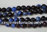 CAG2231 15.5 inches 6mm faceted round fire crackle agate beads