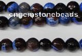 CAG2232 15.5 inches 8mm faceted round fire crackle agate beads