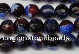 CAG2233 15.5 inches 10mm faceted round fire crackle agate beads