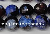 CAG2236 15.5 inches 16mm faceted round fire crackle agate beads