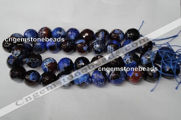 CAG2237 15.5 inches 18mm faceted round fire crackle agate beads