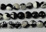 CAG2242 15.5 inches 8mm faceted round fire crackle agate beads