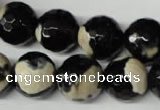 CAG2246 15.5 inches 16mm faceted round fire crackle agate beads