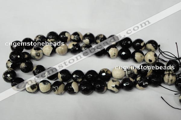 CAG2246 15.5 inches 16mm faceted round fire crackle agate beads