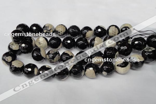 CAG2248 15.5 inches 20mm faceted round fire crackle agate beads