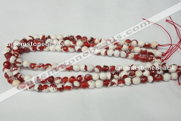 CAG2251 15.5 inches 6mm faceted round fire crackle agate beads