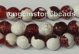 CAG2253 15.5 inches 10mm faceted round fire crackle agate beads