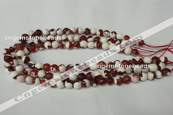 CAG2253 15.5 inches 10mm faceted round fire crackle agate beads