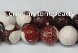 CAG2255 15.5 inches 14mm faceted round fire crackle agate beads