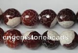 CAG2256 15.5 inches 16mm faceted round fire crackle agate beads