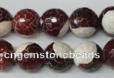 CAG2257 15.5 inches 18mm faceted round fire crackle agate beads