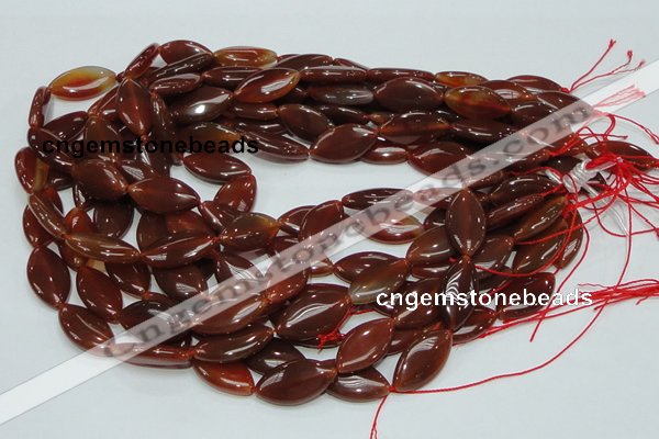 CAG226 15.5 inches 12*23mm marquise red agate gemstone beads