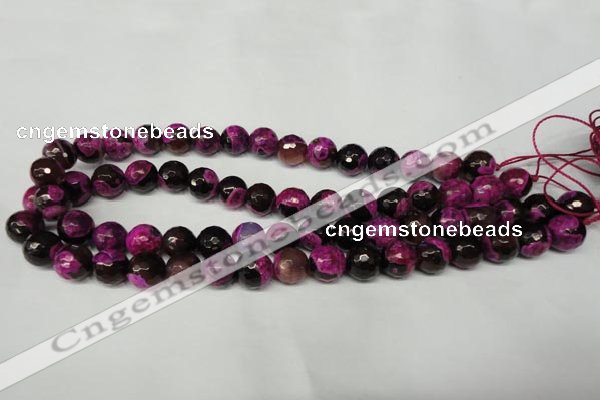 CAG2263 15.5 inches 10mm faceted round fire crackle agate beads