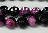 CAG2265 15.5 inches 14mm faceted round fire crackle agate beads