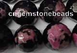 CAG2268 15.5 inches 20mm faceted round fire crackle agate beads