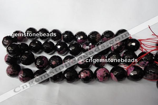 CAG2268 15.5 inches 20mm faceted round fire crackle agate beads