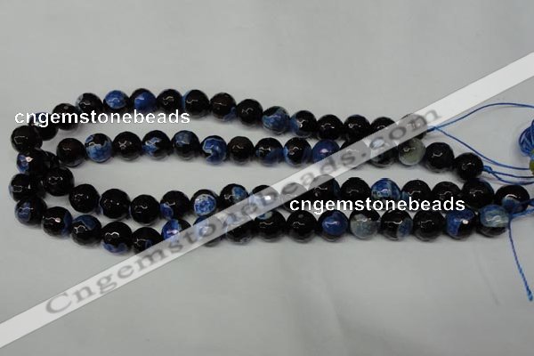 CAG2273 15.5 inches 10mm faceted round fire crackle agate beads