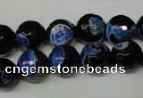 CAG2276 15.5 inches 16mm faceted round fire crackle agate beads