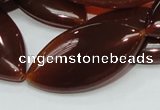 CAG228 15.5 inches 20*40mm marquise red agate gemstone beads