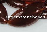 CAG228 15.5 inches 20*40mm marquise red agate gemstone beads