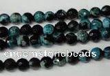 CAG2281 15.5 inches 6mm faceted round fire crackle agate beads