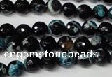 CAG2282 15.5 inches 8mm faceted round fire crackle agate beads