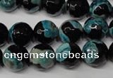 CAG2285 15.5 inches 14mm faceted round fire crackle agate beads