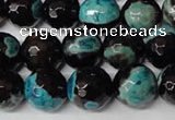 CAG2286 15.5 inches 16mm faceted round fire crackle agate beads