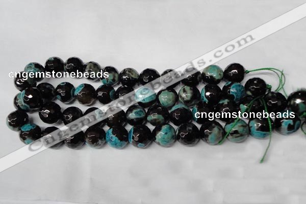 CAG2287 15.5 inches 18mm faceted round fire crackle agate beads