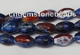 CAG2290 15.5 inches 8*12mm faceted rice fire crackle agate beads